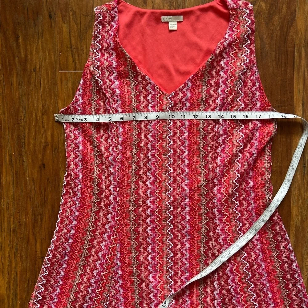 V-Neck Midi Dress with Chevron Patterned Sleeveless Various Colors Women’s 14W - Picture 4 of 4